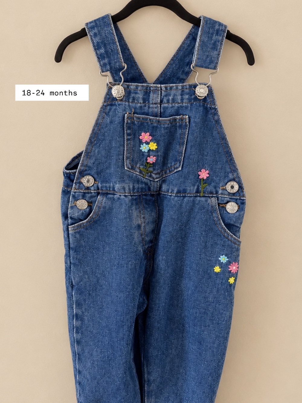 Both overalls are $12. One is from Shein and the other is from OshKosh
